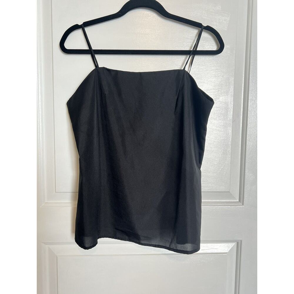 LA Boutique Straight Square Neck Sleeveless Black Cami Tank Top NWT Size 12